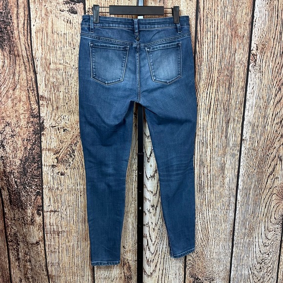 Prana Women's Blue Dark Wash Denim Whiskered Skinny Jeans Size 4 Short - Picture 2 of 11